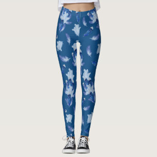 Exotic-White Parrot Blue Töne Wiederholungen Leggings
