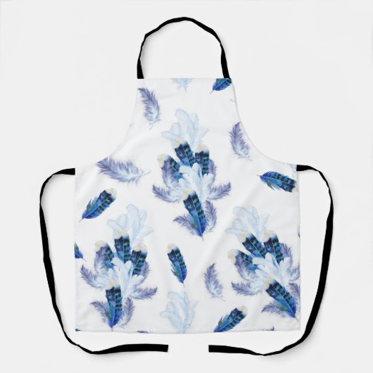 Exotic-White Parrot Blue Töne Wiederholungen Schürze (Vorderseite)