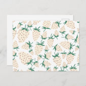 Exotic White Strawberries Liebe Romance Friendship Postkarte (Vorne/Hinten)