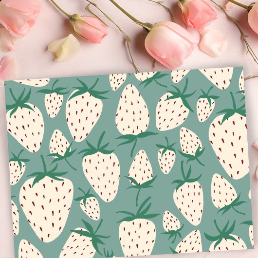 Exotic White Strawberries Liebe Romance Friendship Postkarte