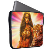 Exotic Woman in Brown Leather Bikini on a  Laptopschutzhülle (Vorne Rechts)