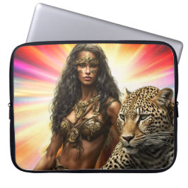 Exotic Woman in Brown Leather Bikini on a  Laptopschutzhülle