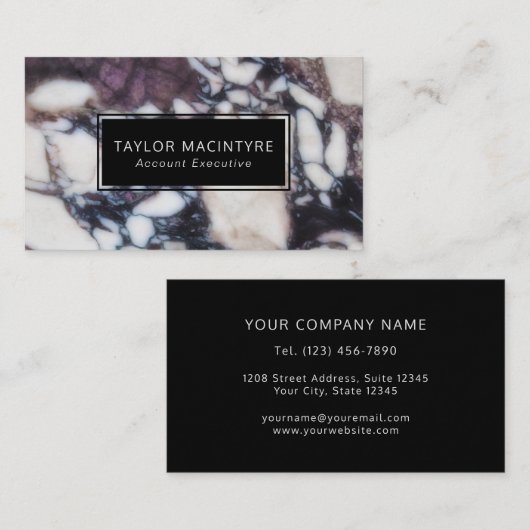 Exotic Wow Factor Marmormuster Visitenkarte (Vorne/Hinten)