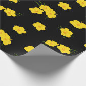 Exotic Yellow Hibiskus Blume auf Black Geschenkpapier (Ecke)