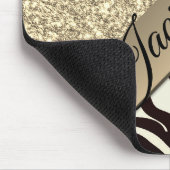 Exotic Zebra Gold Glam Mousepad (Ecke)