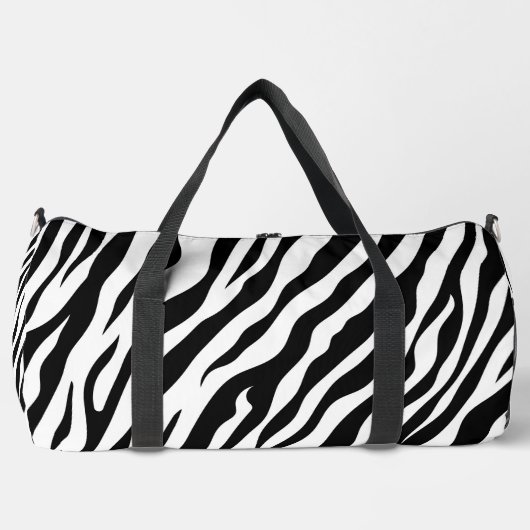 Exotic Zebra pattern Black and White Duffle Bag (Vorderseite)