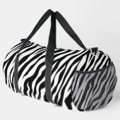 Exotic Zebra pattern Black and White Duffle Bag (Rechte Ecke)