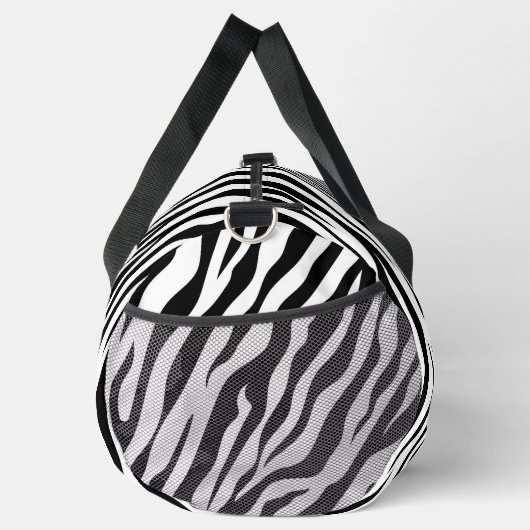 Exotic Zebra pattern Black and White Duffle Bag (Rechts)