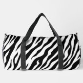 Exotic Zebra pattern Black and White Duffle Bag (Rückseite)