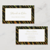 Exotic Zebra Print Peacock Feathers Boutique Visitenkarte (Vorne/Hinten)