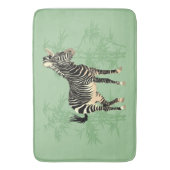 Exotic Zebra with Bamboo Bath Mat Badematte (Vorderseite Vertikal)
