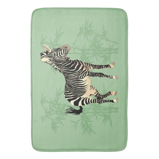 Exotic Zebra with Bamboo Bath Mat Badematte (Vorderseite Vertikal)