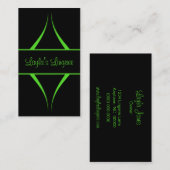 Exotica Kurven Visitenkarte, helles Grün Visitenkarte (Vorne/Hinten)