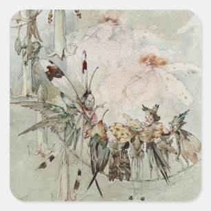 „Exotics at Play“ von A Duncan Carse Quadratischer Aufkleber