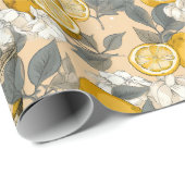 Exotik, Sommer, Obst, Zitrone, Cocktail-Muster Geschenkpapier (Rolleneckpunkt)