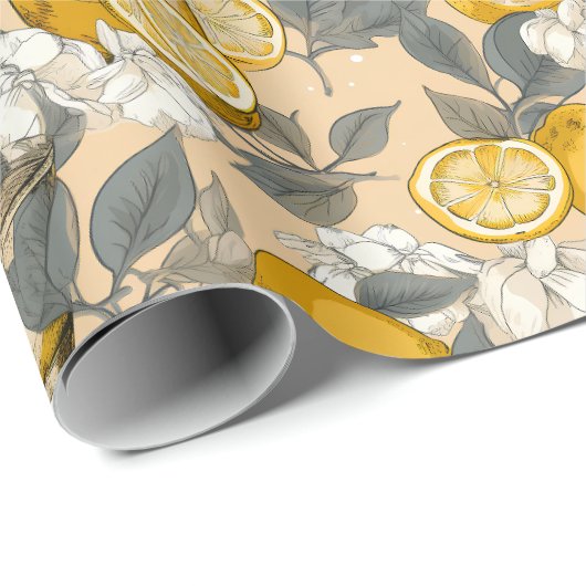 Exotik, Sommer, Obst, Zitrone, Cocktail-Muster Geschenkpapier (Rolleneckpunkt)