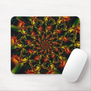 exotisch Art des grünen und gelben Fraktals Mousepad
