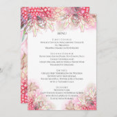 Exotisch rosa Ananas Blush Wedding Menükarte (Vorne/Hinten)