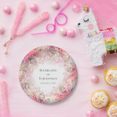 Exotisch rosa Ananas Blush Wedding Pappteller (Party)