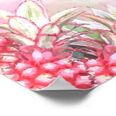 Exotisch rosa Ananas Blush Wedding Poster (Ecke)
