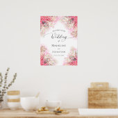 Exotisch rosa Ananas Blush Wedding Poster (Küche)