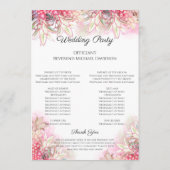 Exotisch rosa Ananas Blush Wedding Programm (Rückseite)