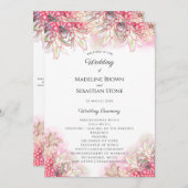 Exotisch rosa Ananas Blush Wedding Programm (Vorne/Hinten)