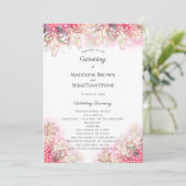 Exotisch rosa Ananas Blush Wedding Programm (Stehend Vorderseite)