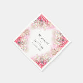 Exotisch rosa Ananas Blush Wedding Serviette (Ecke)