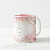 Exotisch rosa Ananas Blush Wedding Zweifarbige Tasse (VorderseiteRechts)
