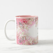 Exotisch rosa Ananas Blush Wedding Zweifarbige Tasse (Links)