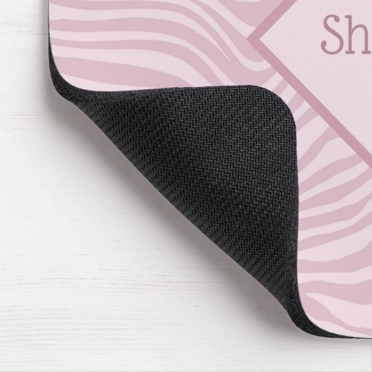 Exotisch rosa Zebrastreifen - Personalisiert Mousepad (Ecke)