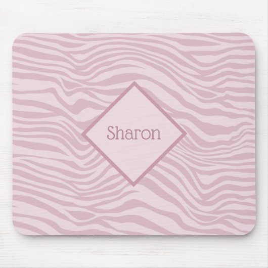 Exotisch rosa Zebrastreifen - Personalisiert Mousepad (Vorne)