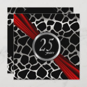 Exotische 25. Silberhochzeit Einladung (Vorne/Hinten)