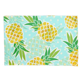 Exotische Ananas: Blue Polka-Dot Fun. Kissenbezug