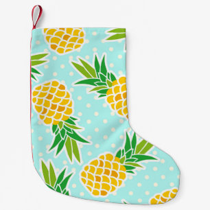Exotische Ananas: Blue Polka-Dot Fun. Kleiner Weihnachtsstrumpf