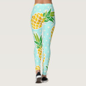 Exotische Ananas: Blue Polka-Dot Fun. Leggings (Rückseite)
