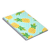 Exotische Ananas: Blue Polka-Dot Fun. Notizblock (Rechte Seite)