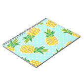 Exotische Ananas: Blue Polka-Dot Fun. Notizblock (Linke Seite)