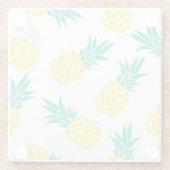 Exotische Ananas: Gelbe Freude. Glasuntersetzer (Rückseite)