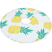 Exotische Ananas: Gelbe Freude. Polyester Weihnachtsbaumdecke (Schrägansicht)