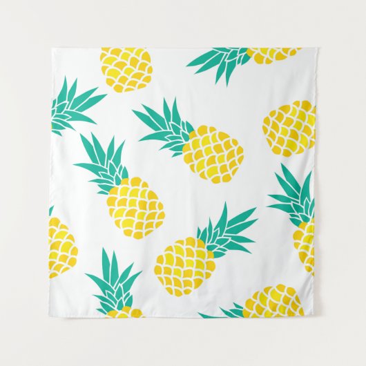 Exotische Ananas: Gelbe Freude. Wandteppich (Vorderseite)