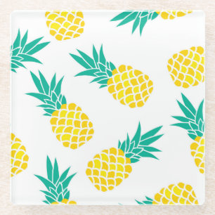 Exotische Ananas: Gelbes Vergnügen. Glasuntersetzer
