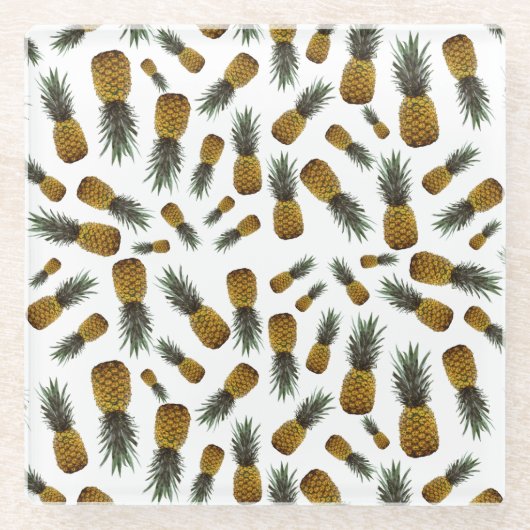 Exotische Ananas Glasuntersetzer (Vorderseite)