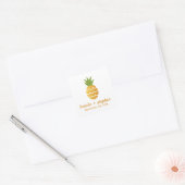 Exotische Ananas Quadratischer Aufkleber (Umschlag)