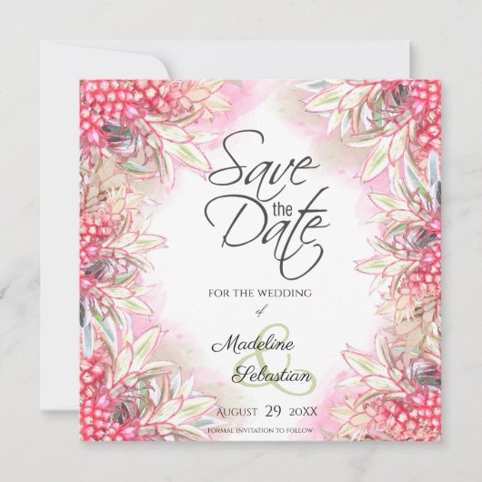 Exotische Ananas Save The Date (Vorderseite)