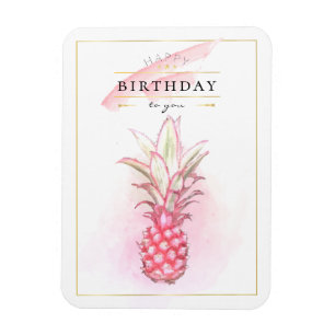 Exotische Ananas Wasserfarbe Geburtstagskunst Magnet