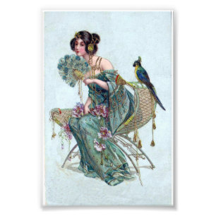 Exotische Art Nouveau Schönheit Fotodruck