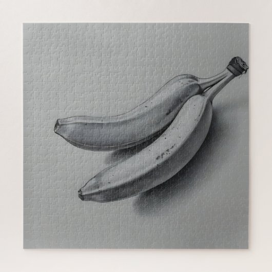 Exotische Banane in Grau Puzzle (Vertikal)