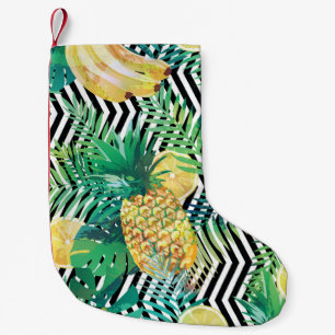 Exotische Bananen Zitronen tropisch nahtlos Kleiner Weihnachtsstrumpf